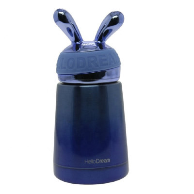 Маленький ударопрочный термос кролик 300мл (синий)