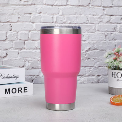 Кофейная кружка из нержавеющей стали с крышкой для кофе 800 мл, розовый