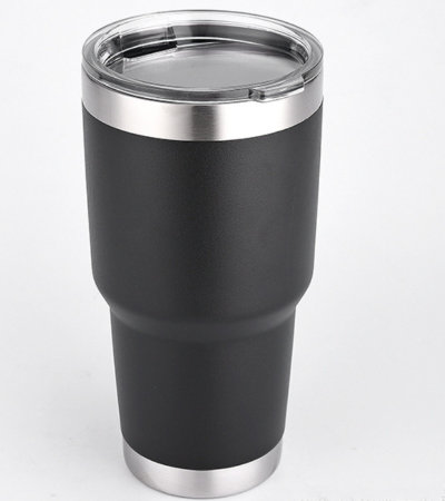 Кофейная кружка из нержавеющей стали с крышкой для кофе 800мл, черный