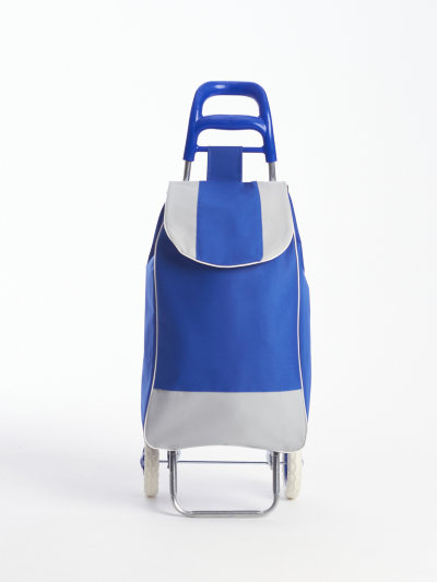 Большая синяя сумка-тележка для покупок