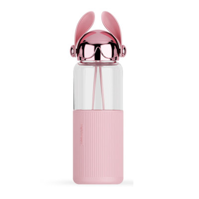 Стеклянная бутылка для воды стиль Cool Dog Glass 350мл, розовый
